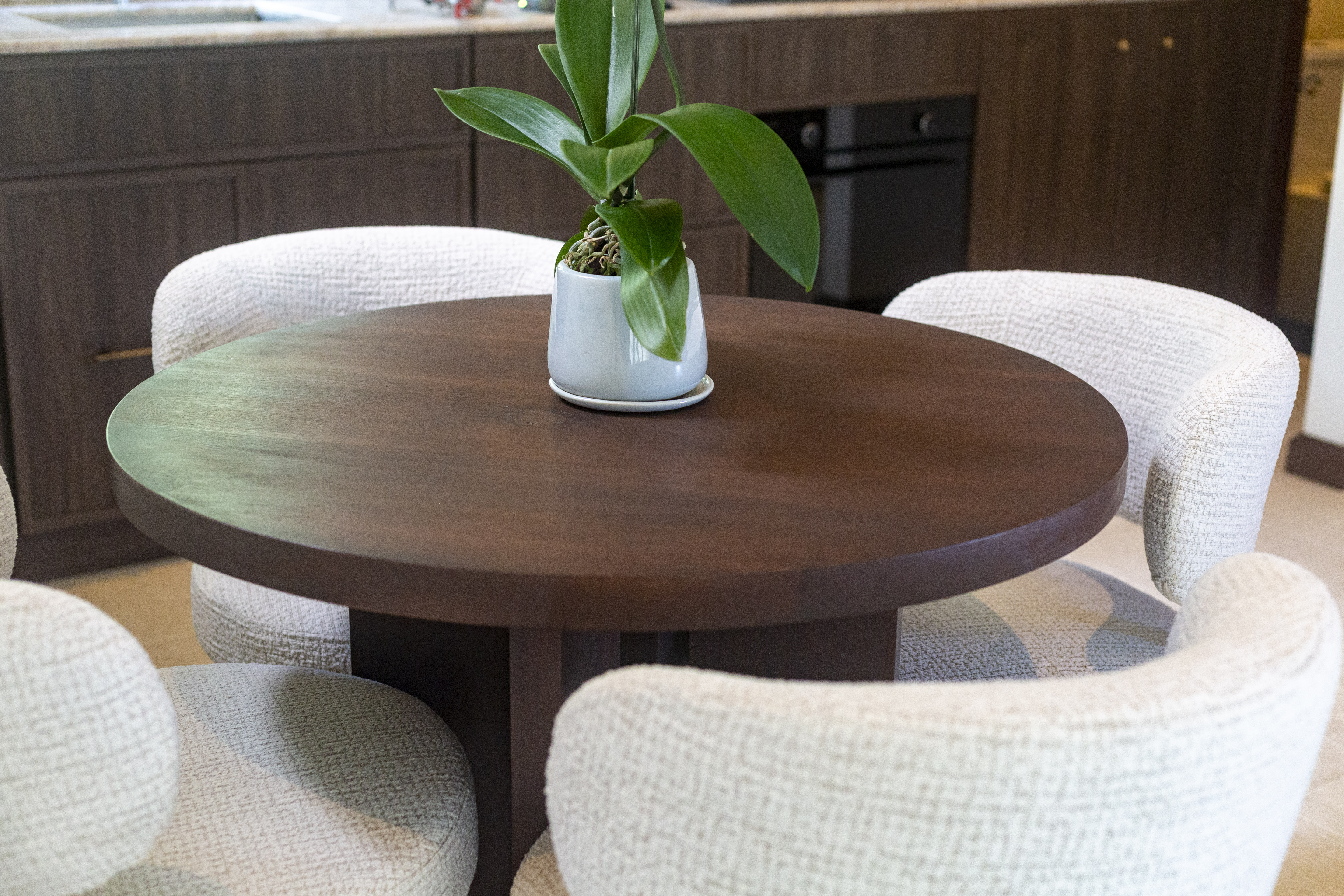 Tidewood Console — reclaimed teak and brass inlay console